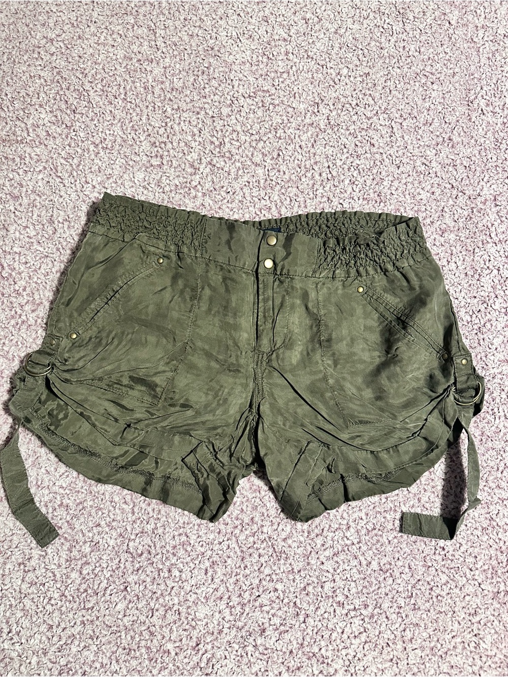 Banana Republic Olive Utility Drawstring Shorts